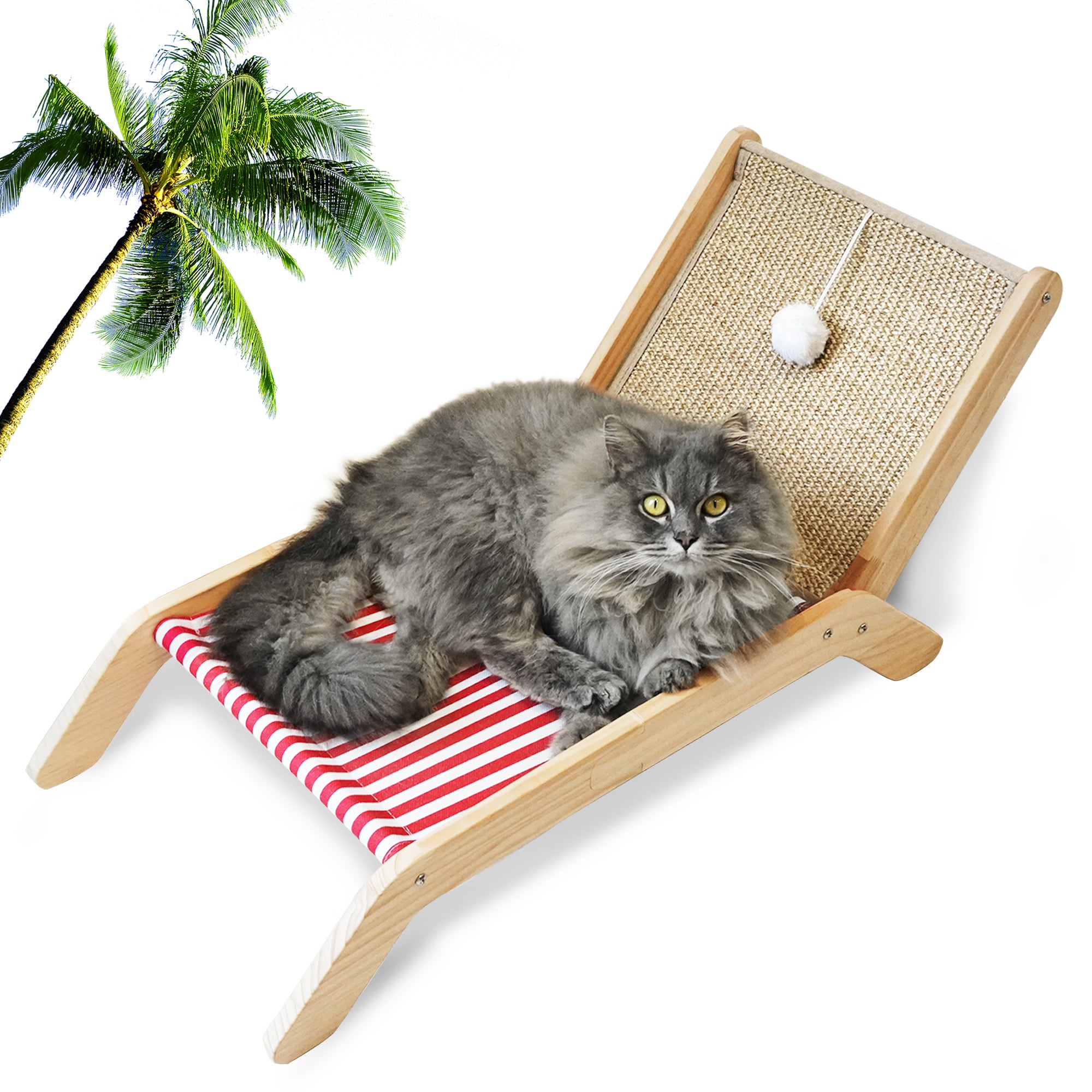 PETKARAY Summer Beach Cat Hammock & Cat Scratching Post