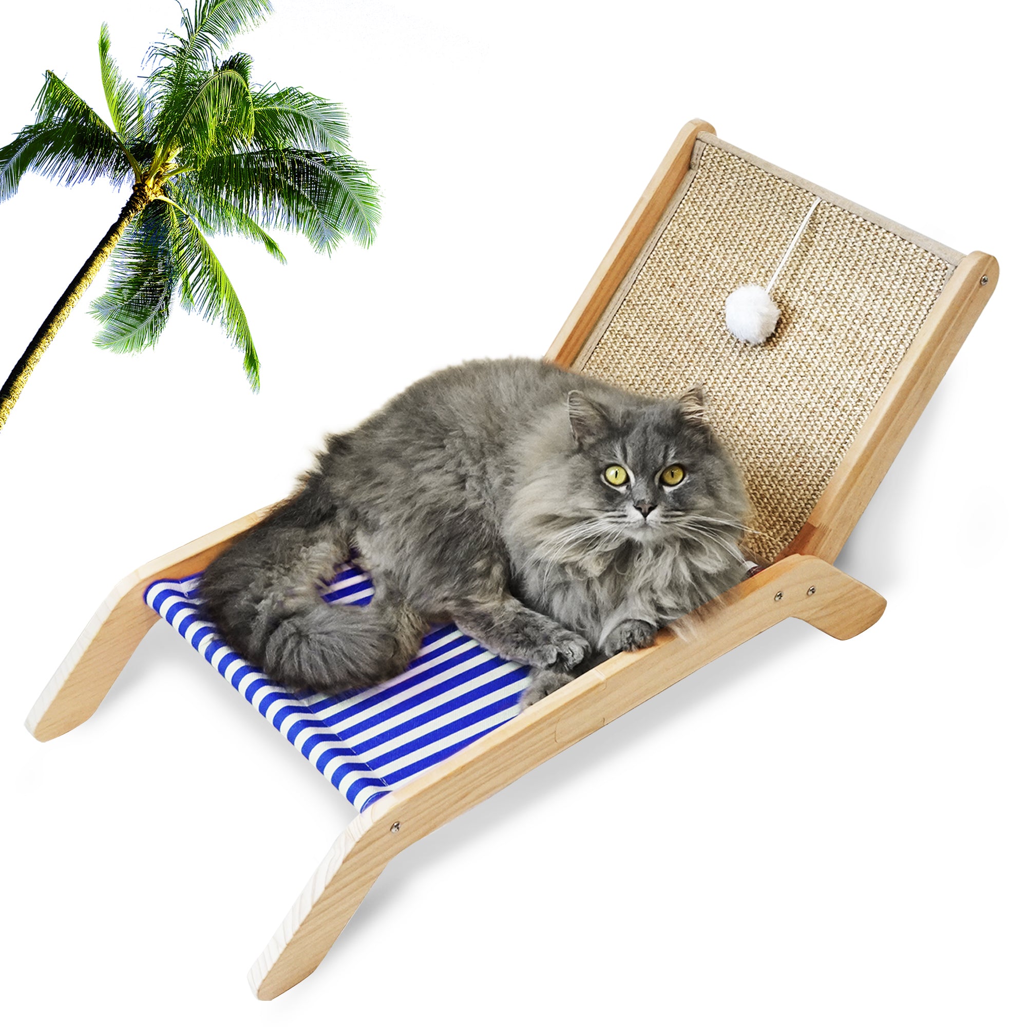 PETKARAY Summer Beach Cat Hammock & Cat Scratching Post