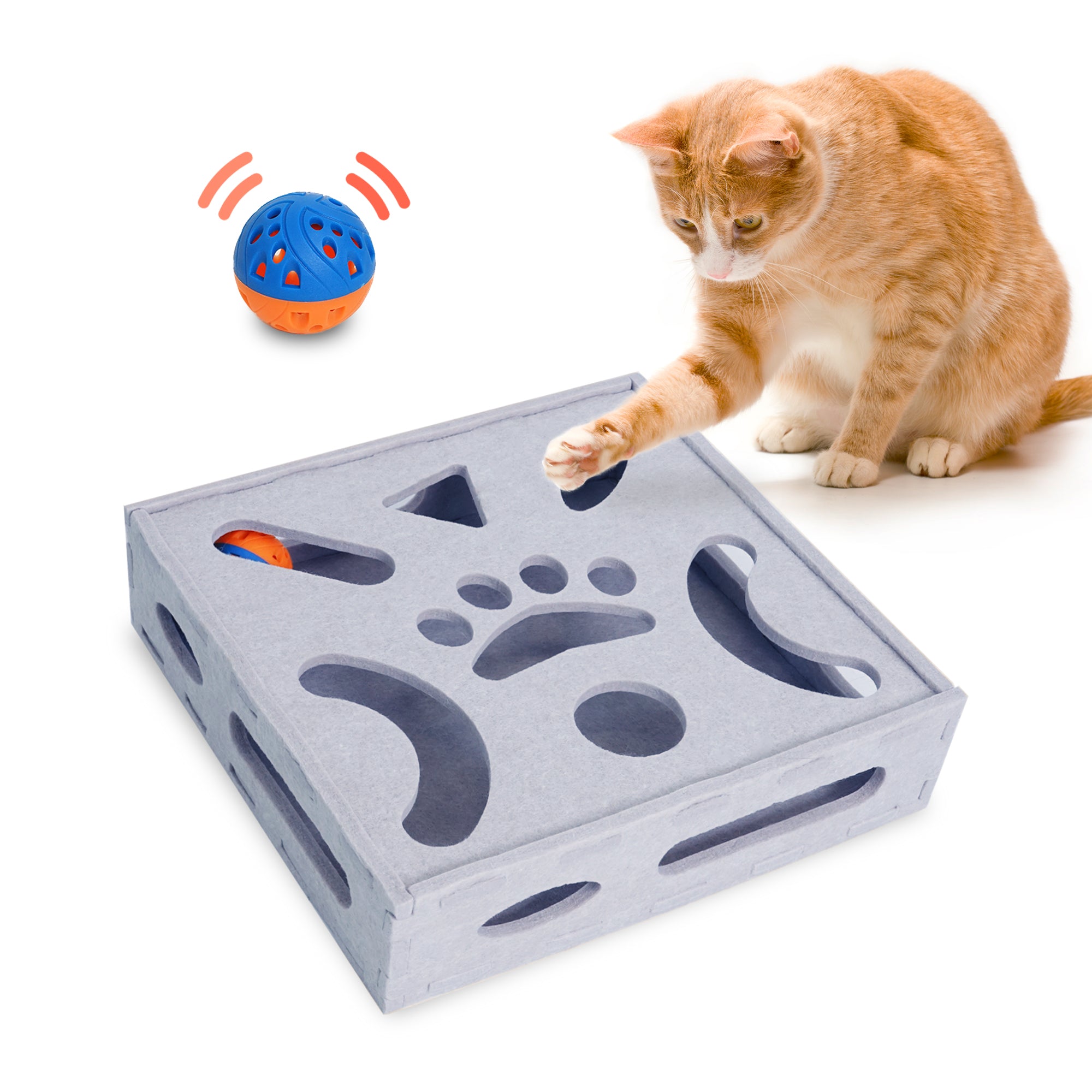 PETKARAY Felt Cat Puzzle Toy Box