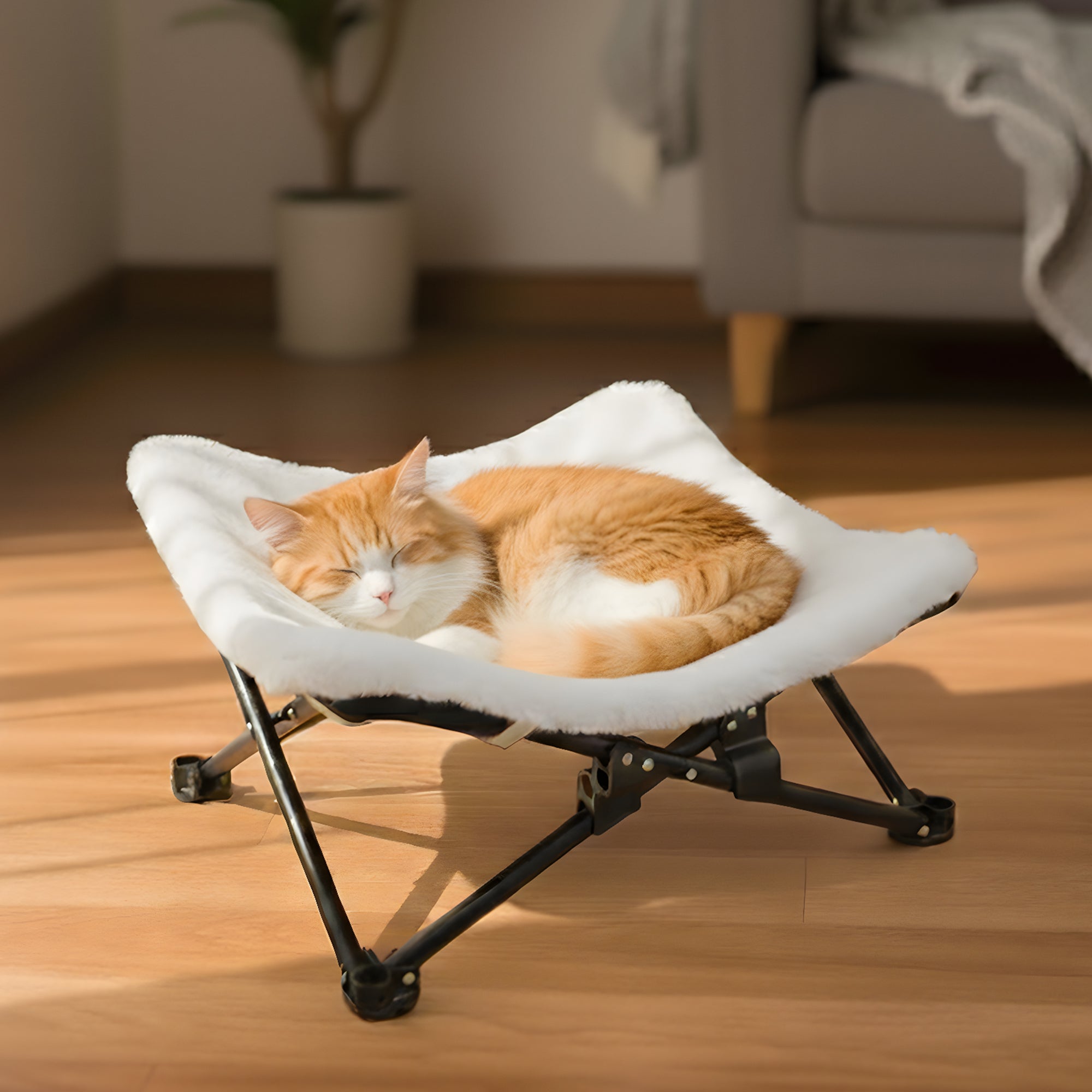 PETKARAY Foldable Raised Sisal Cat Bed