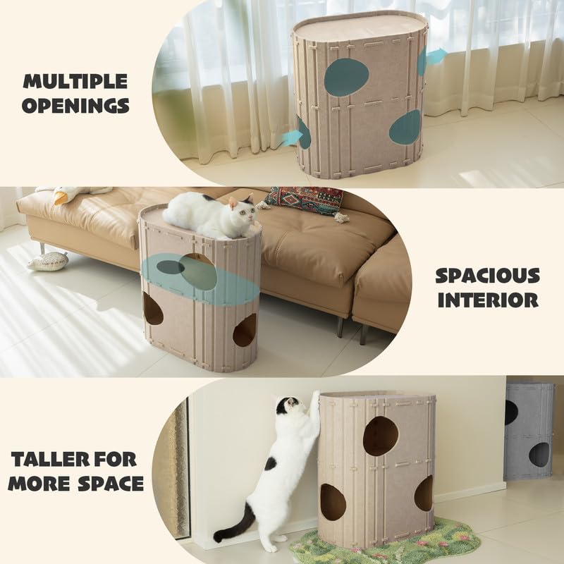 PETKARAY 2-Story Felt Cat House