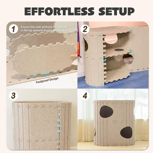 PETKARAY 2-Story Felt Cat House