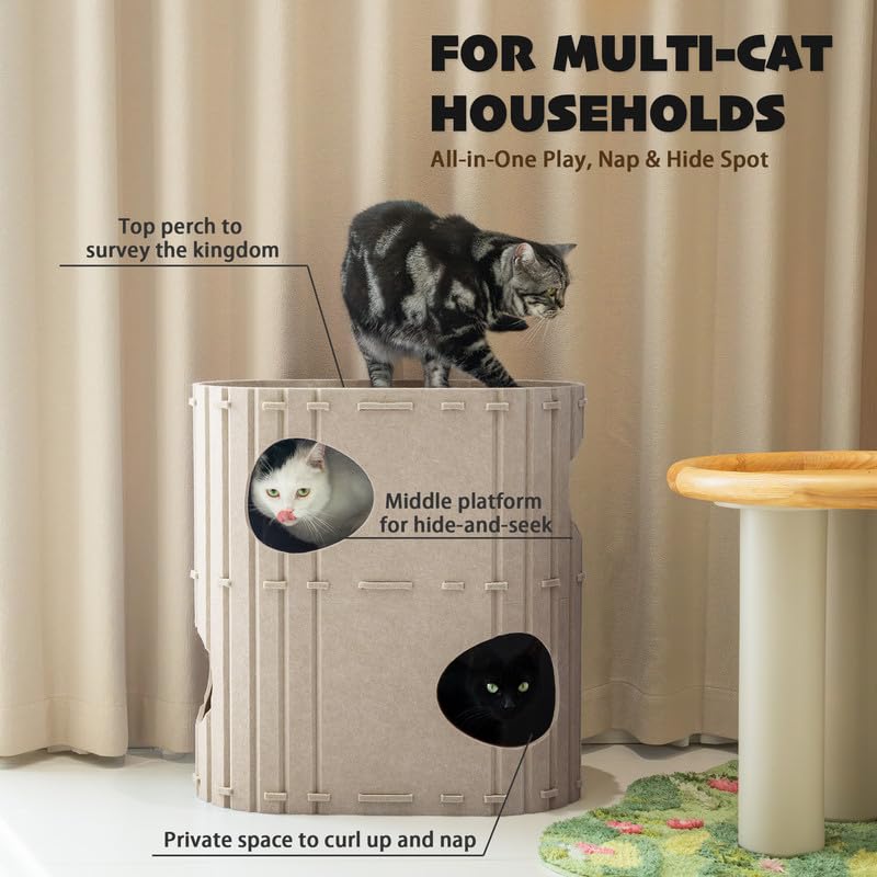 PETKARAY 2-Story Felt Cat House