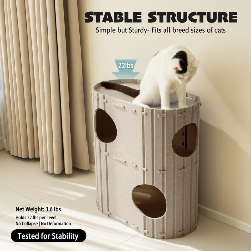 PETKARAY 2-Story Felt Cat House