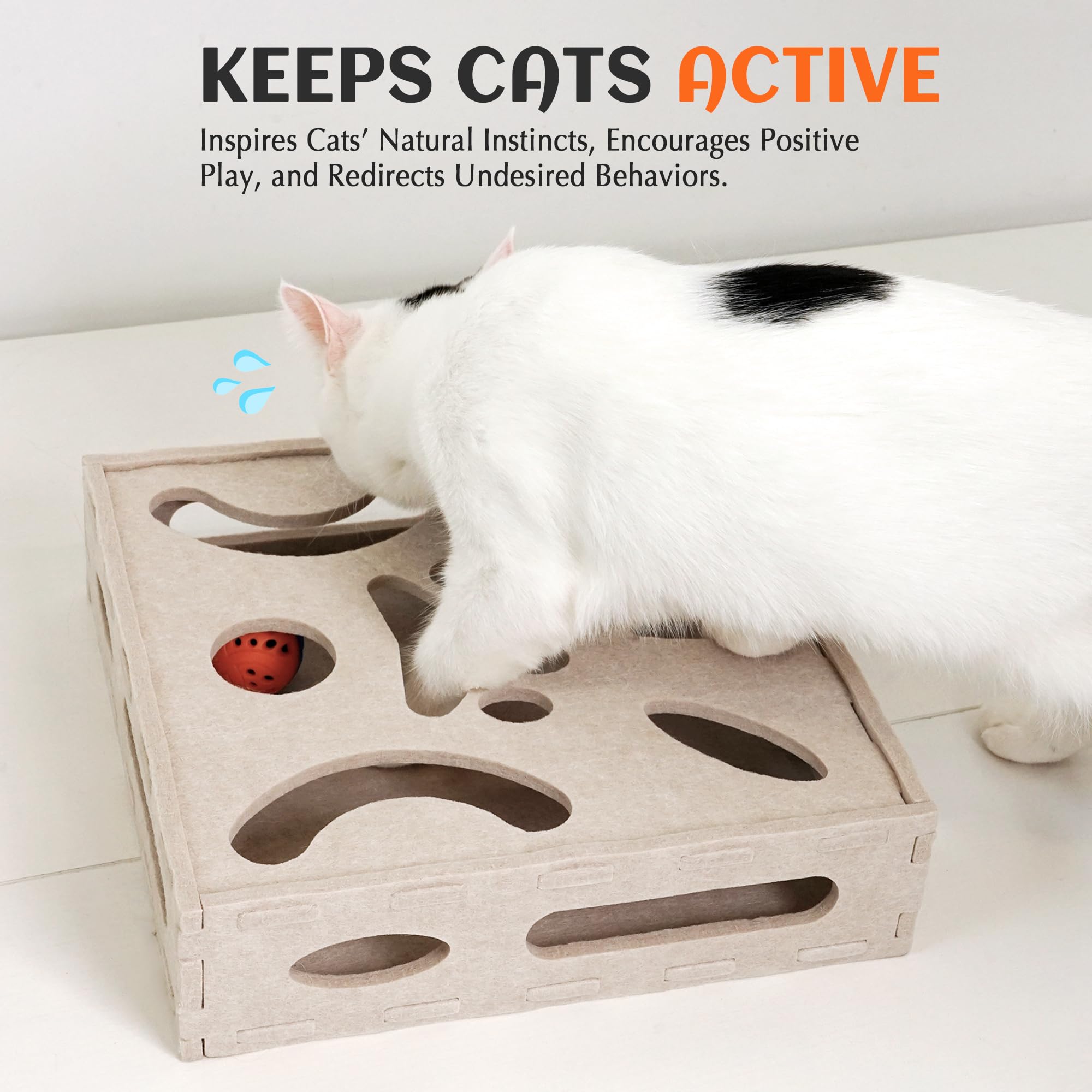 PETKARAY Felt Cat Puzzle Toy Box