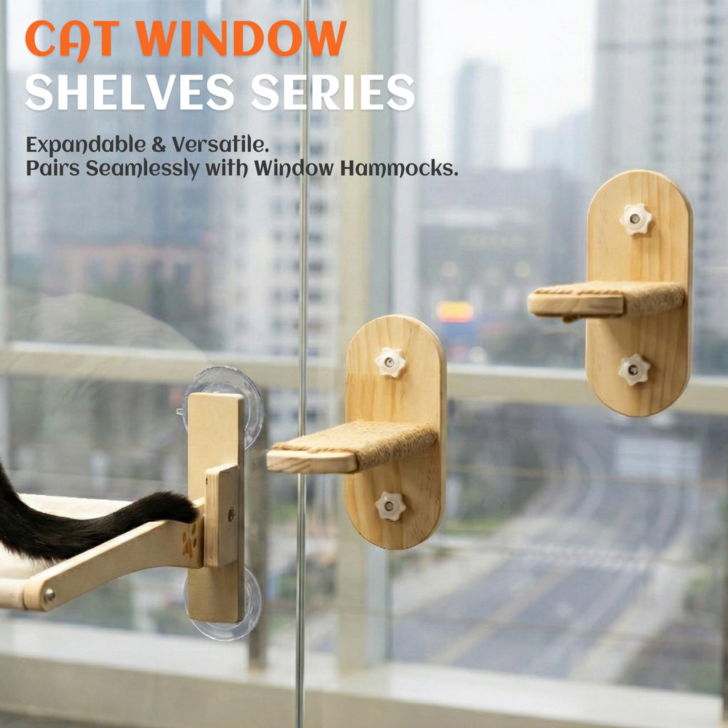 PETKARAY Large Cat Window Shelf, 2 Packs