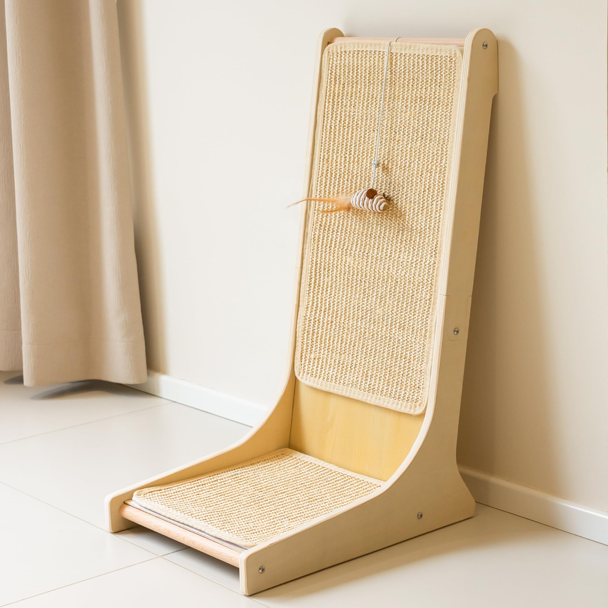 PETKARAY Sisal Cat L Shape Scratching Board 105°