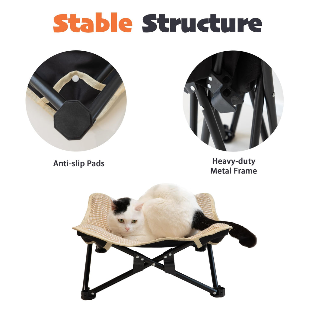 PETKARAY Foldable Raised Sisal Cat Bed
