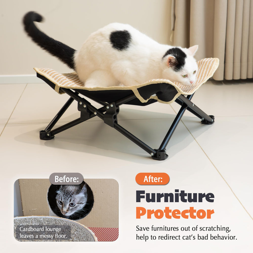 PETKARAY Foldable Raised Sisal Cat Bed