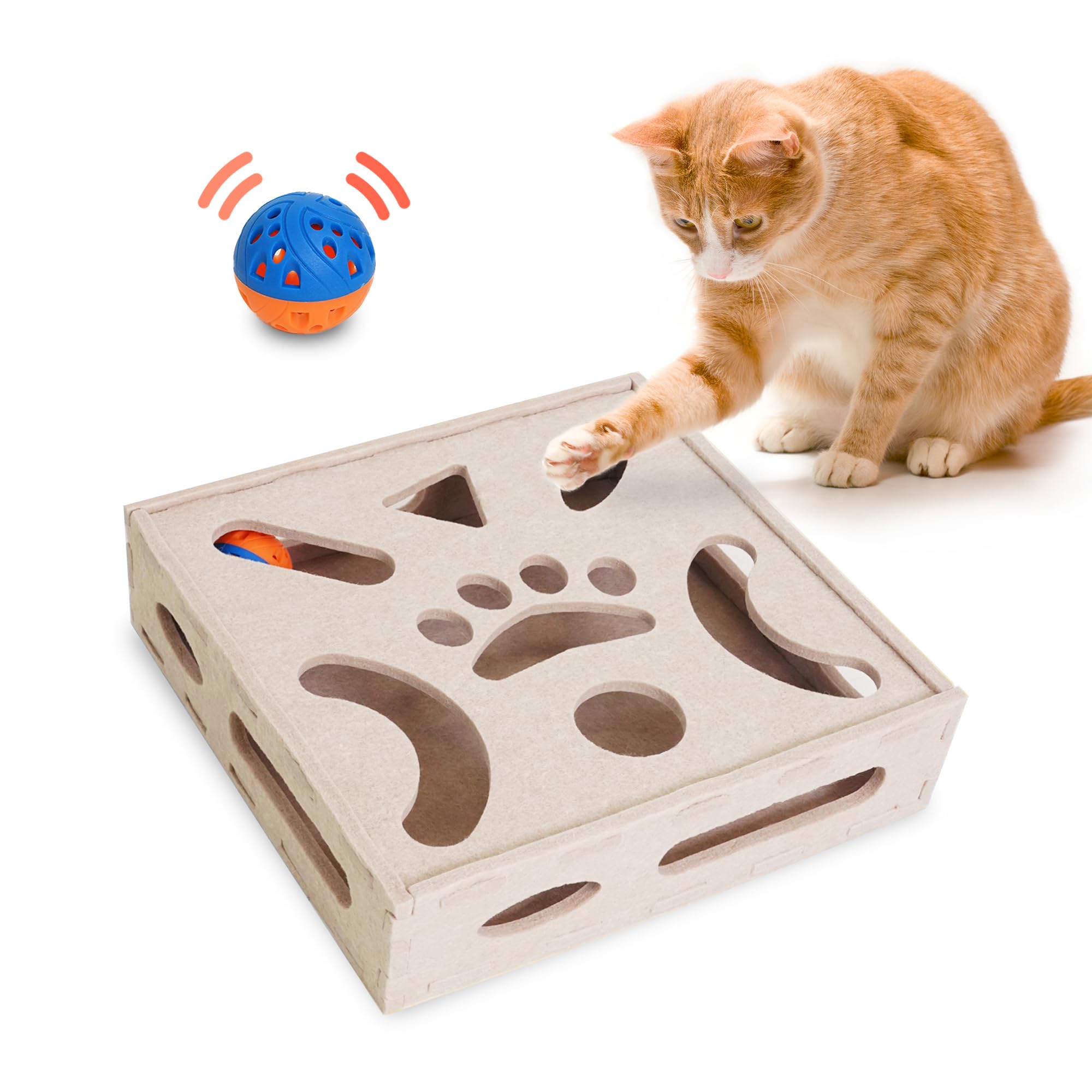 PETKARAY Felt Cat Puzzle Toy Box