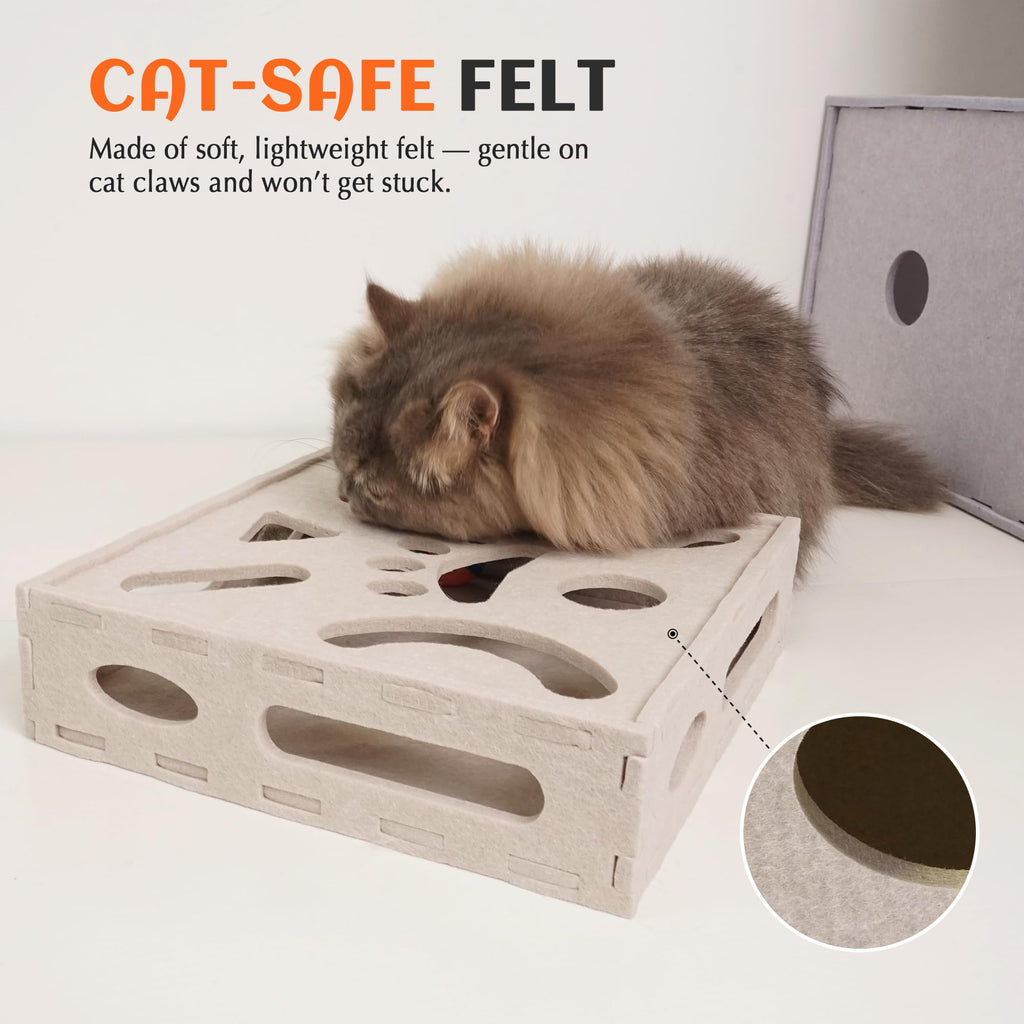 PETKARAY Felt Cat Puzzle Toy Box
