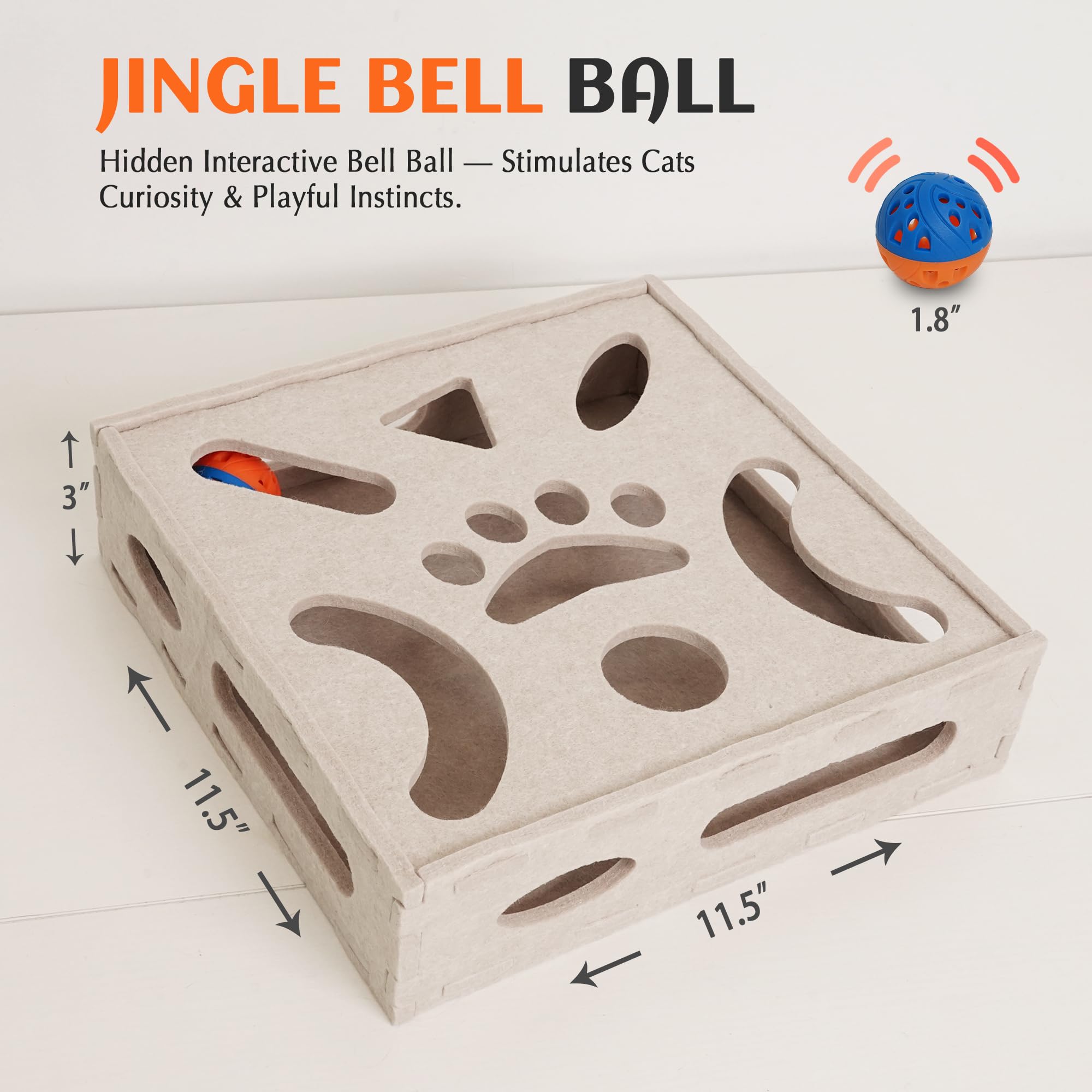 PETKARAY Felt Cat Puzzle Toy Box