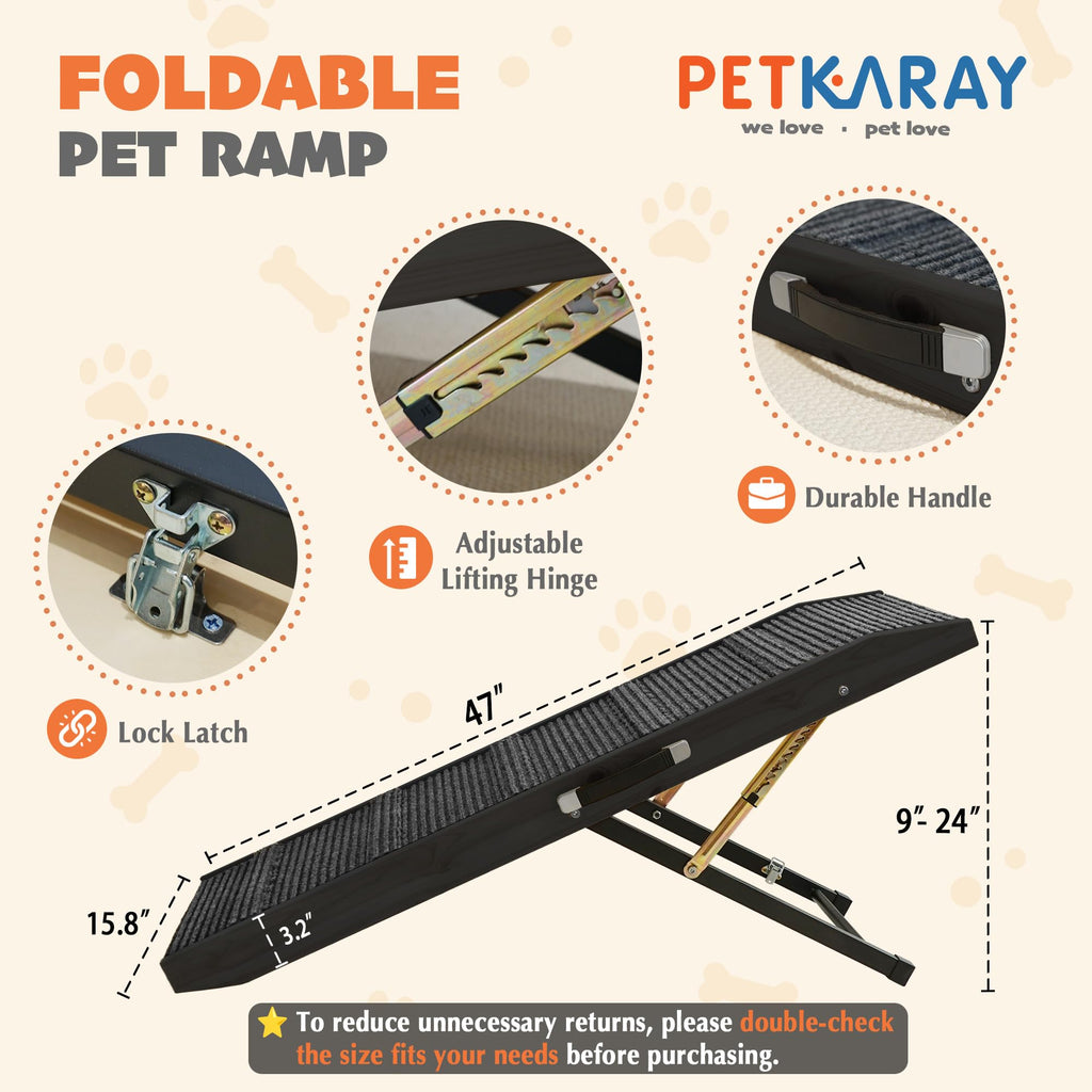 PETKARAY Folding Wooden Dog Ramp