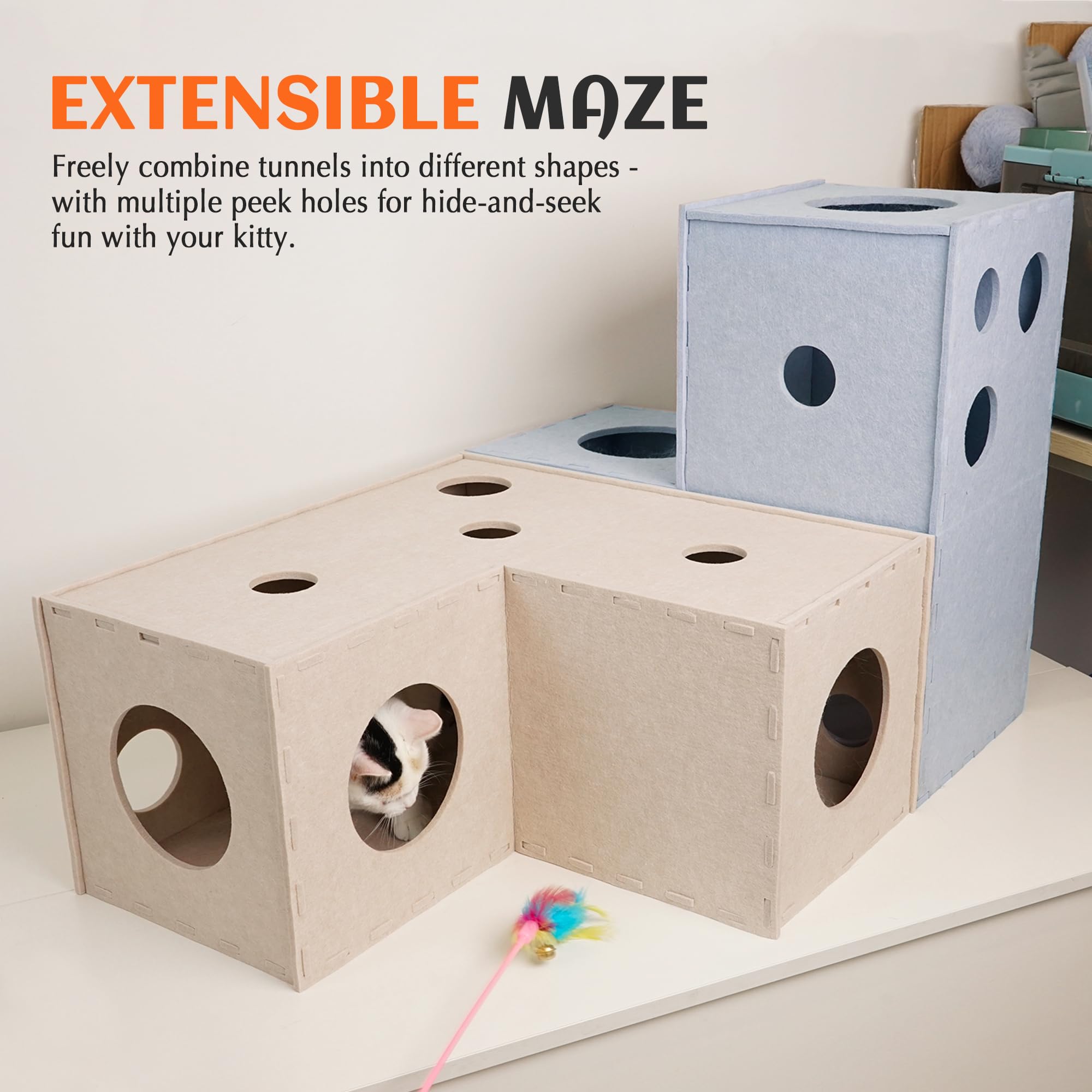 PETKARAY Cat Felt Tunnel