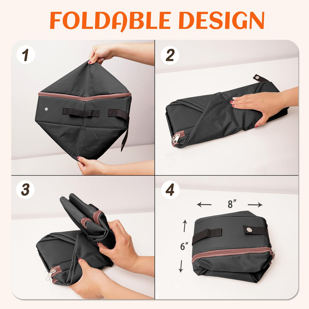 PETKARAY Foldable Travel Litter Box with 2 Replacement Liners