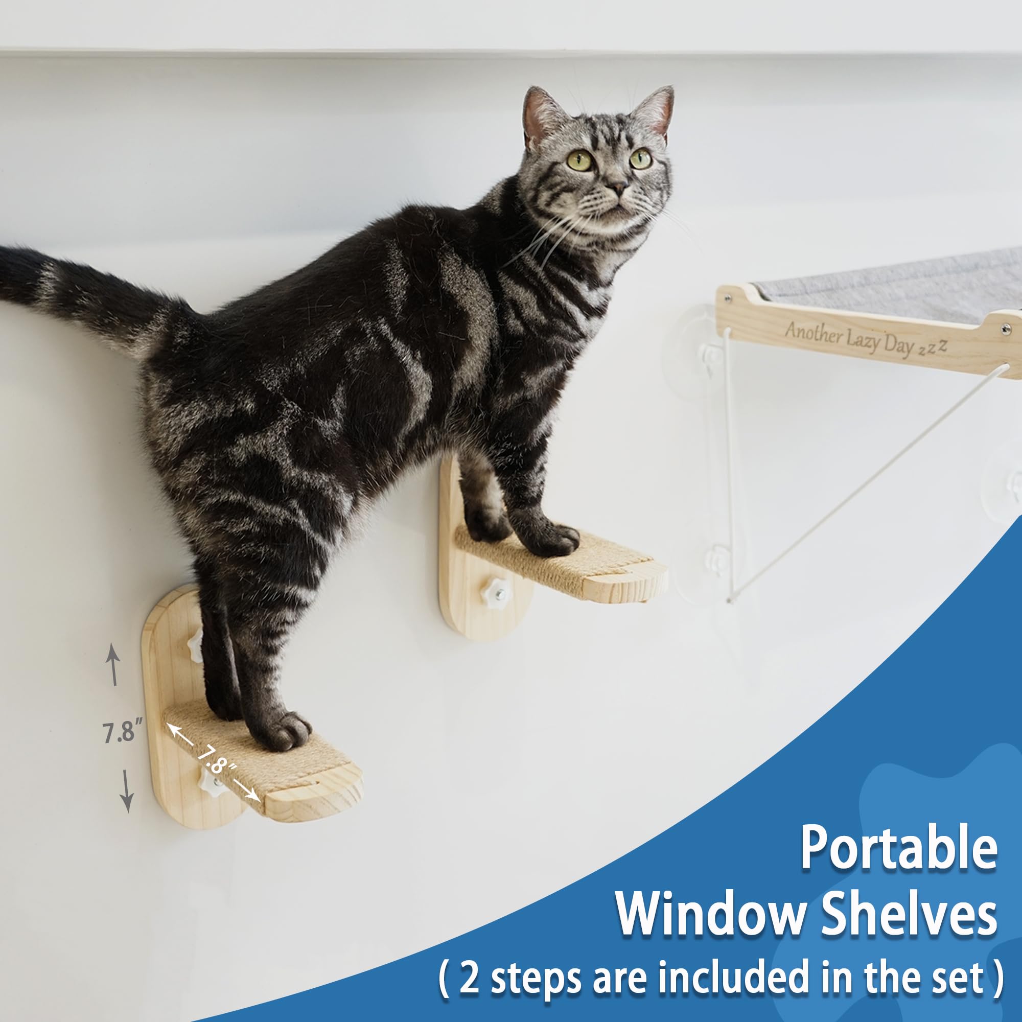 PETKARAY Cat Window Perch Hammock Set