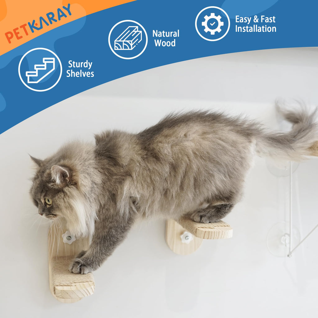 PETKARAY Cat Window Perch Hammock Set