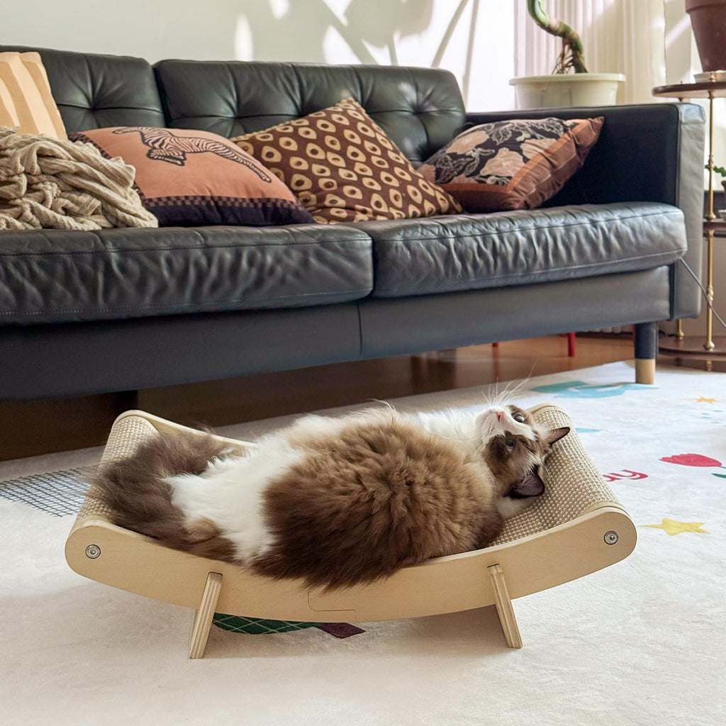 PETKARAY Inclined Curved Wooden Cat Hammock