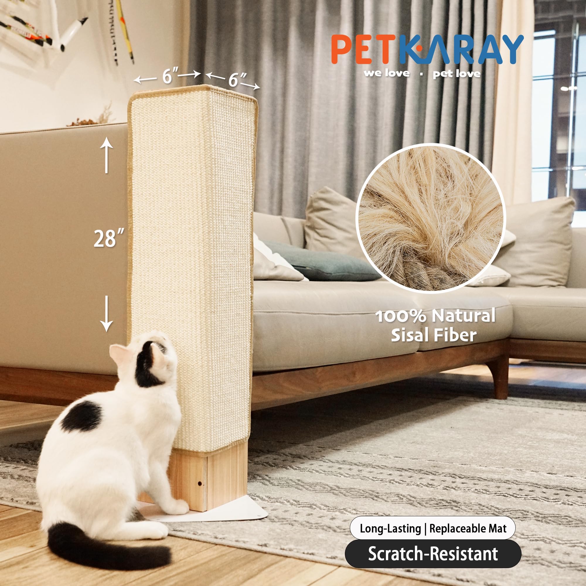 PETKARAY Couch Corner Cat Scratcher Metal Base