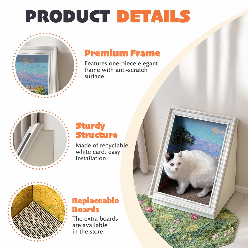 PETKARAY Art Frame Cat Scratch Cardboard House