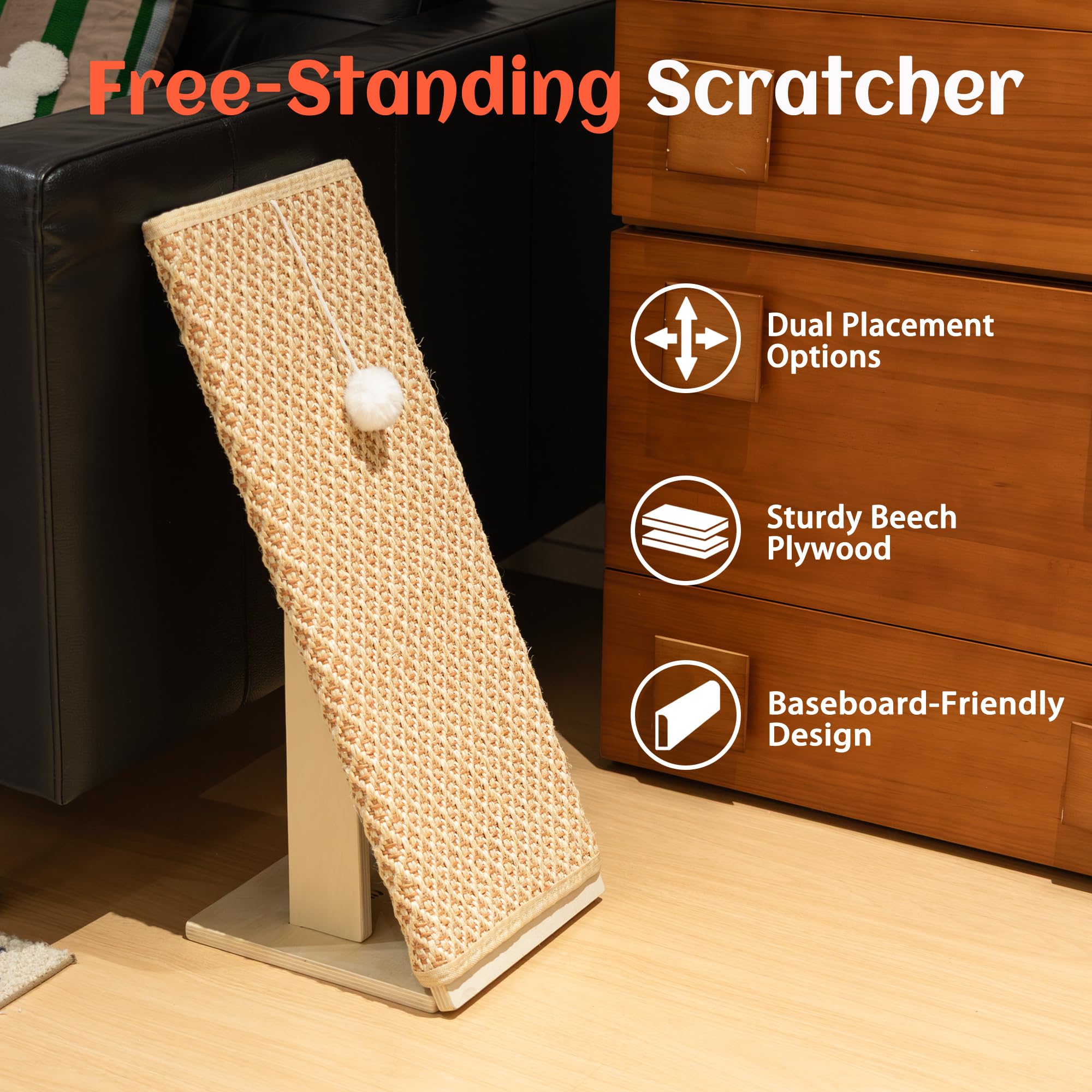 PETKARAY Inclined Sisal Cat Scratcher