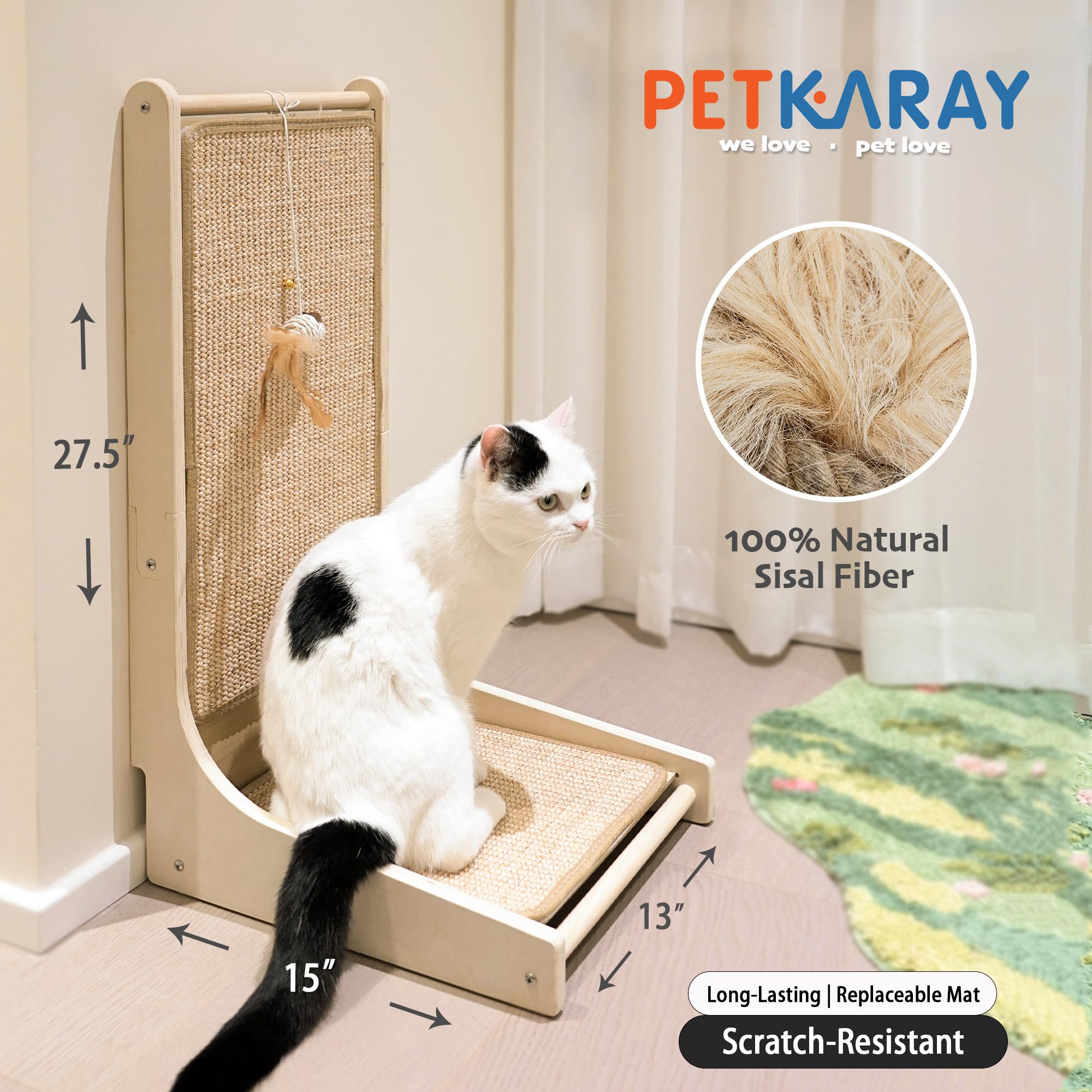 PETKARAY 90° Sisal Cat Scratcher
