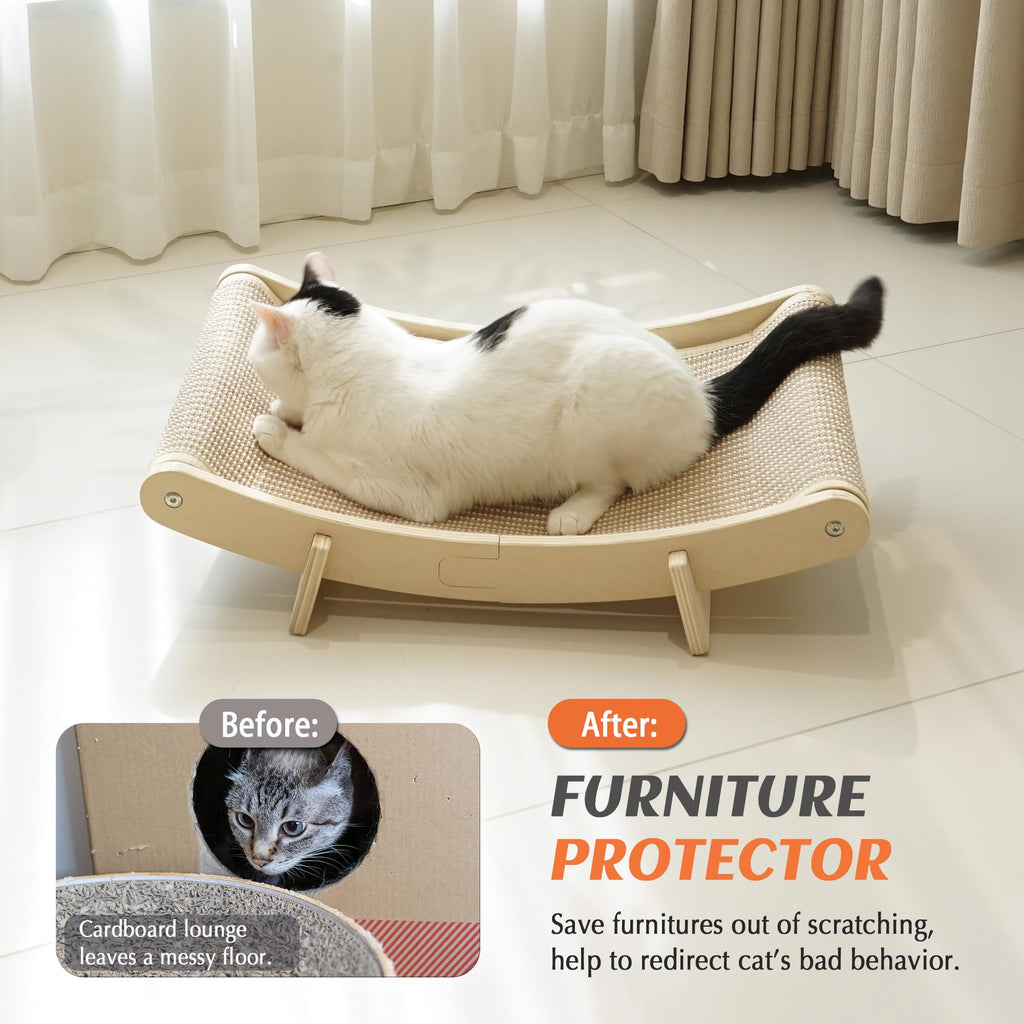PETKARAY Inclined Curved Wooden Cat Hammock