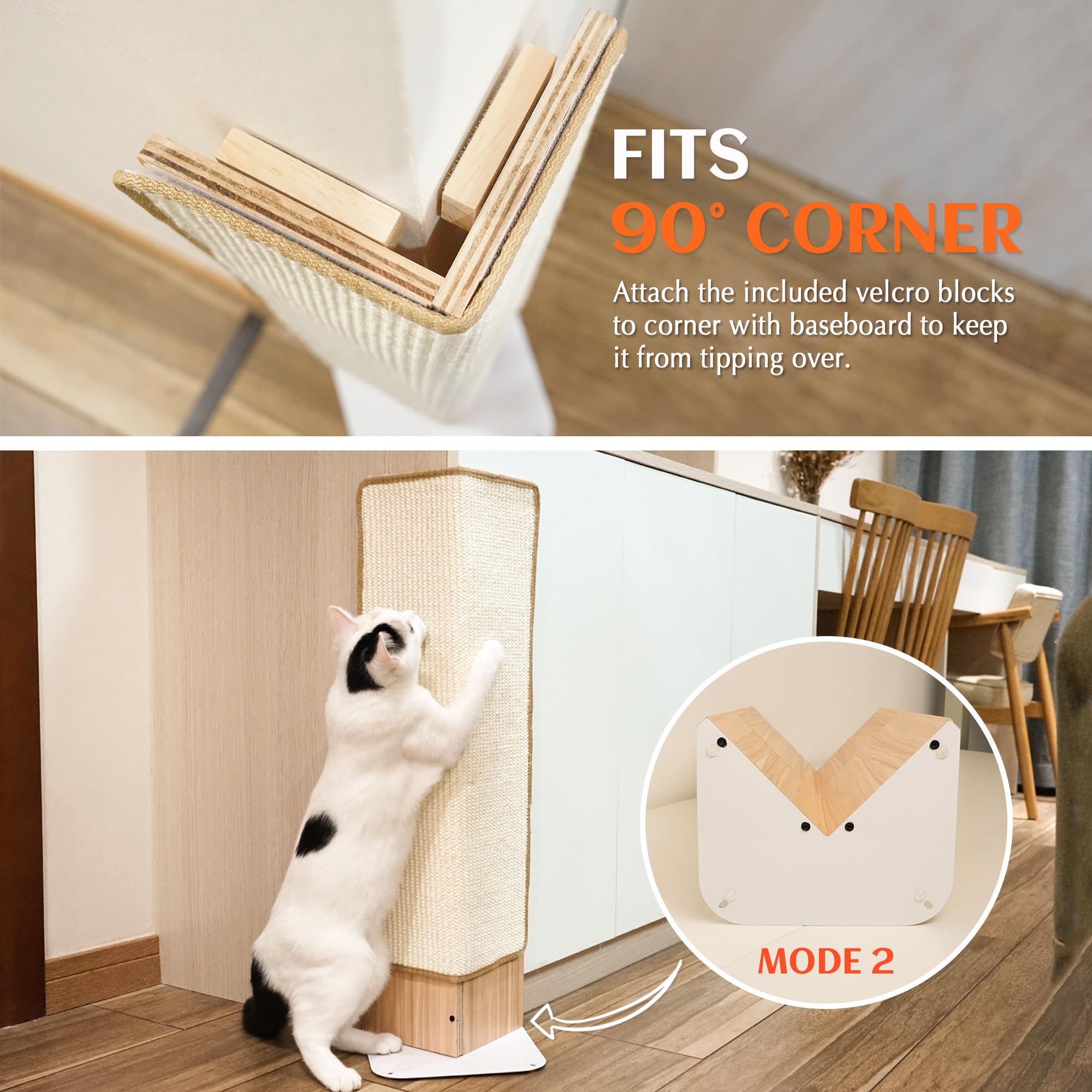 PETKARAY Couch Corner Cat Scratcher Metal Base