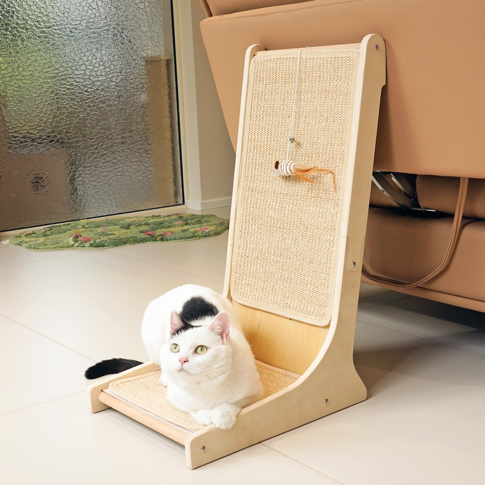 PETKARAY Sisal Cat L Shape Scratching Board 105°
