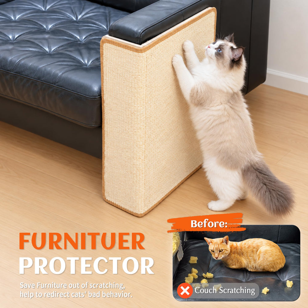 PETKARAY Under-Couch Corner Cat Scratching Post, Extended Cat Scratcher