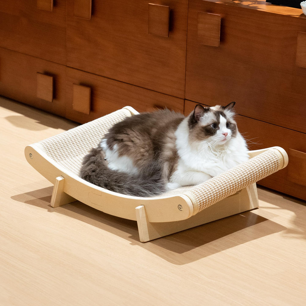 PETKARAY Inclined Curved Wooden Cat Hammock