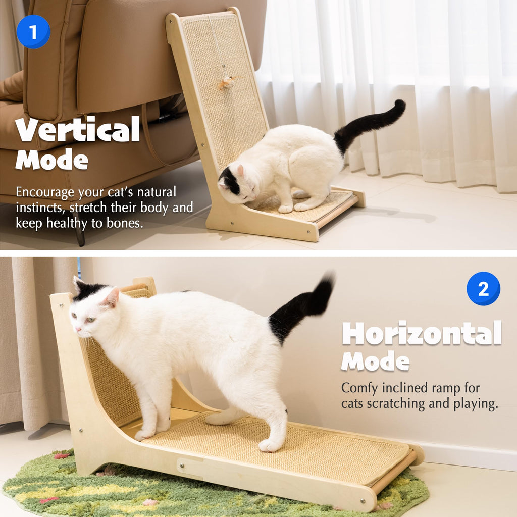 PETKARAY Sisal Cat L Shape Scratching Board 105°