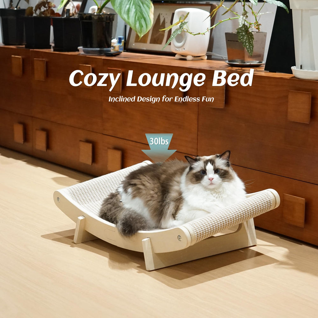 PETKARAY Inclined Curved Wooden Cat Hammock