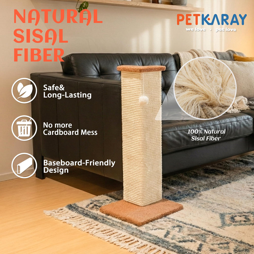 PETKARAY Couch Corner Cat Scratcher Plush covered Base