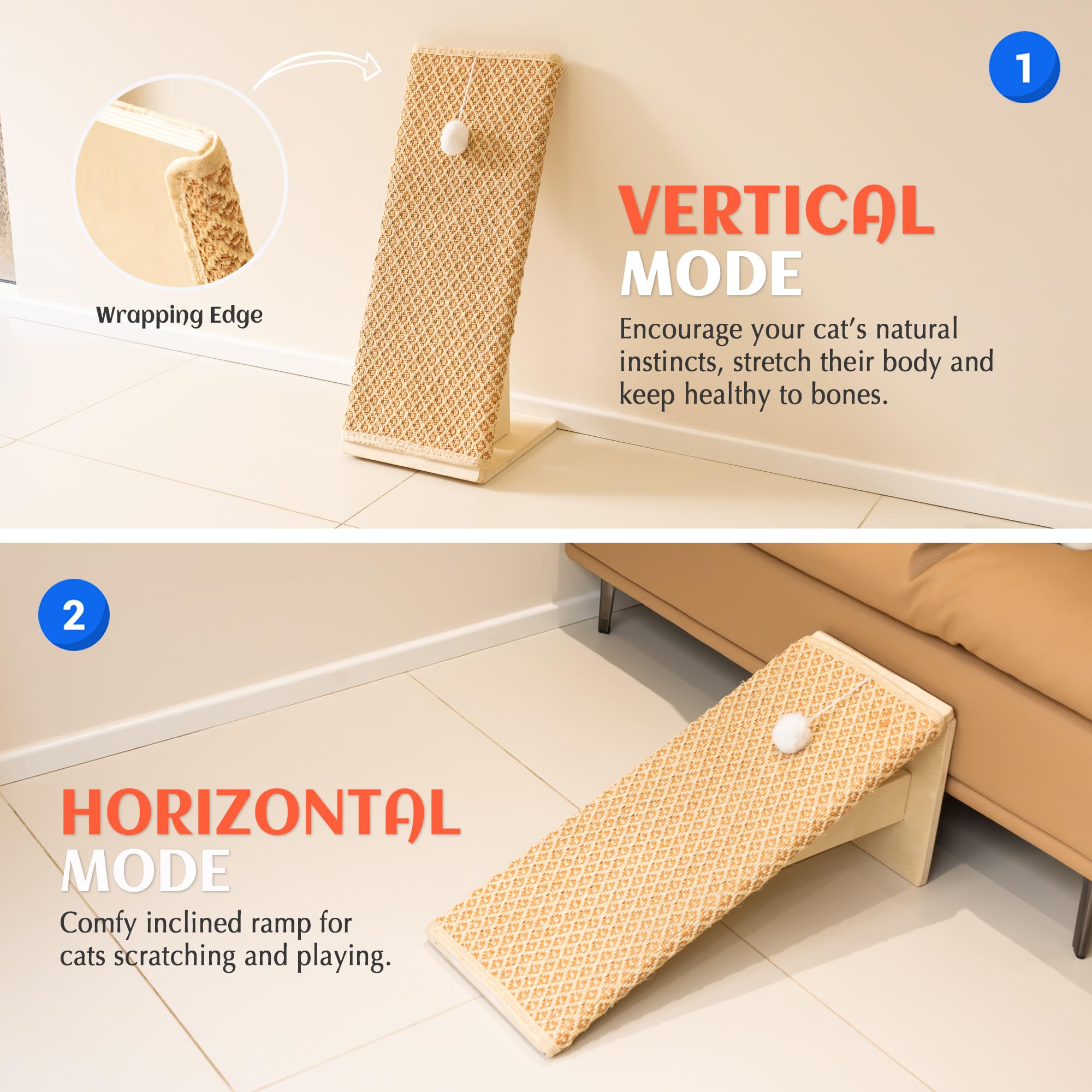 PETKARAY Inclined Sisal Cat Scratcher