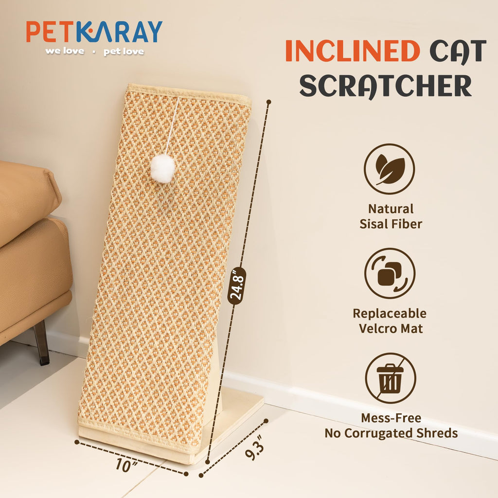 PETKARAY Inclined Sisal Cat Scratcher