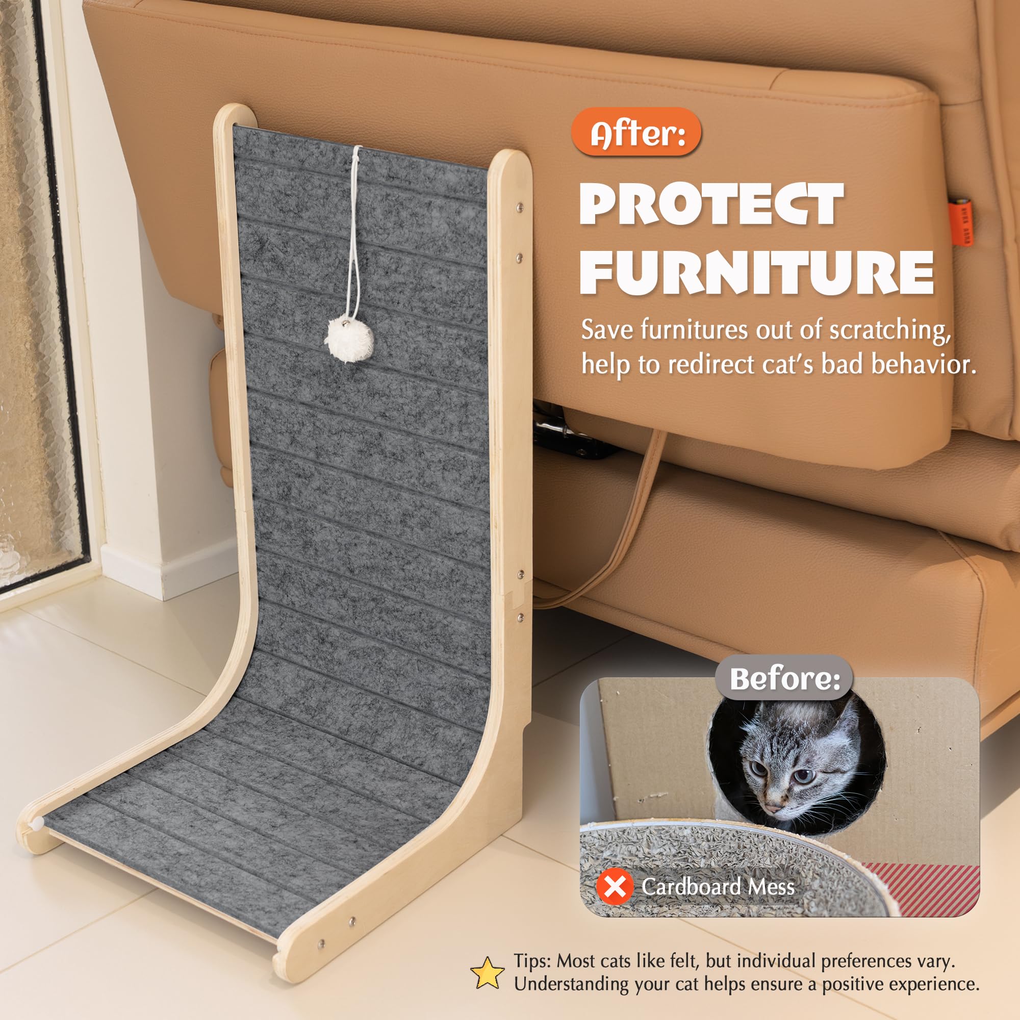PETKARAY Vertical Felt Cat Scratcher