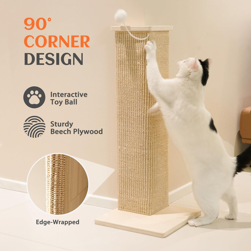 PETKARAY Couch Corner Cat Scratcher Wooden Base