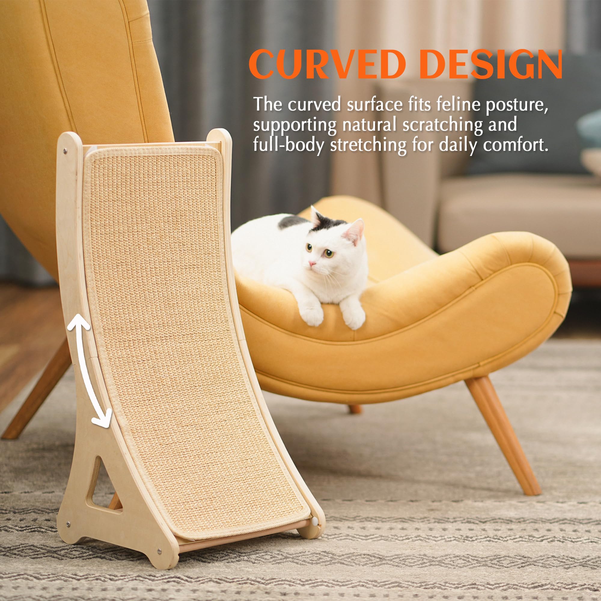PETKARAY Curved Sisal Cat Scratcher