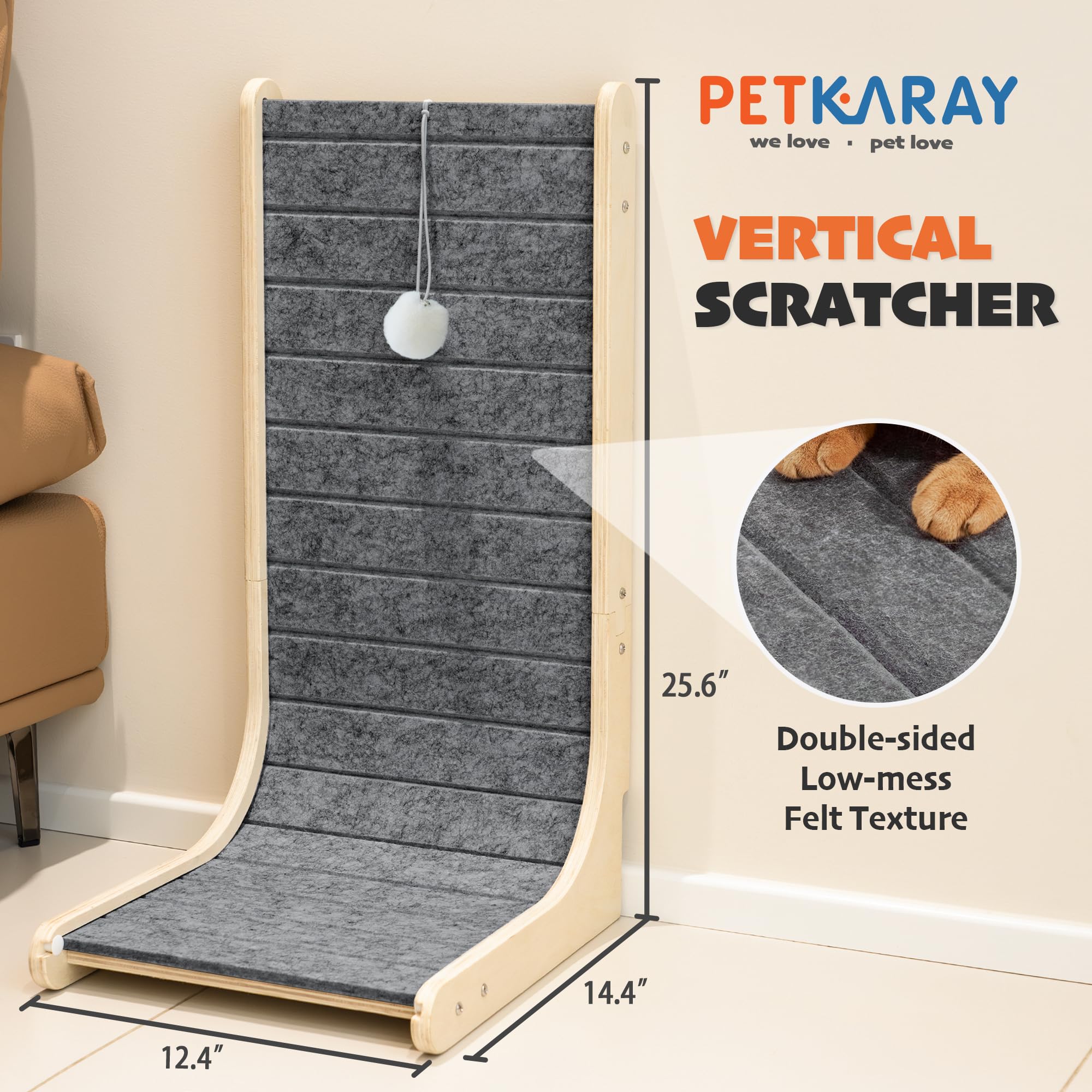PETKARAY Vertical Felt Cat Scratcher