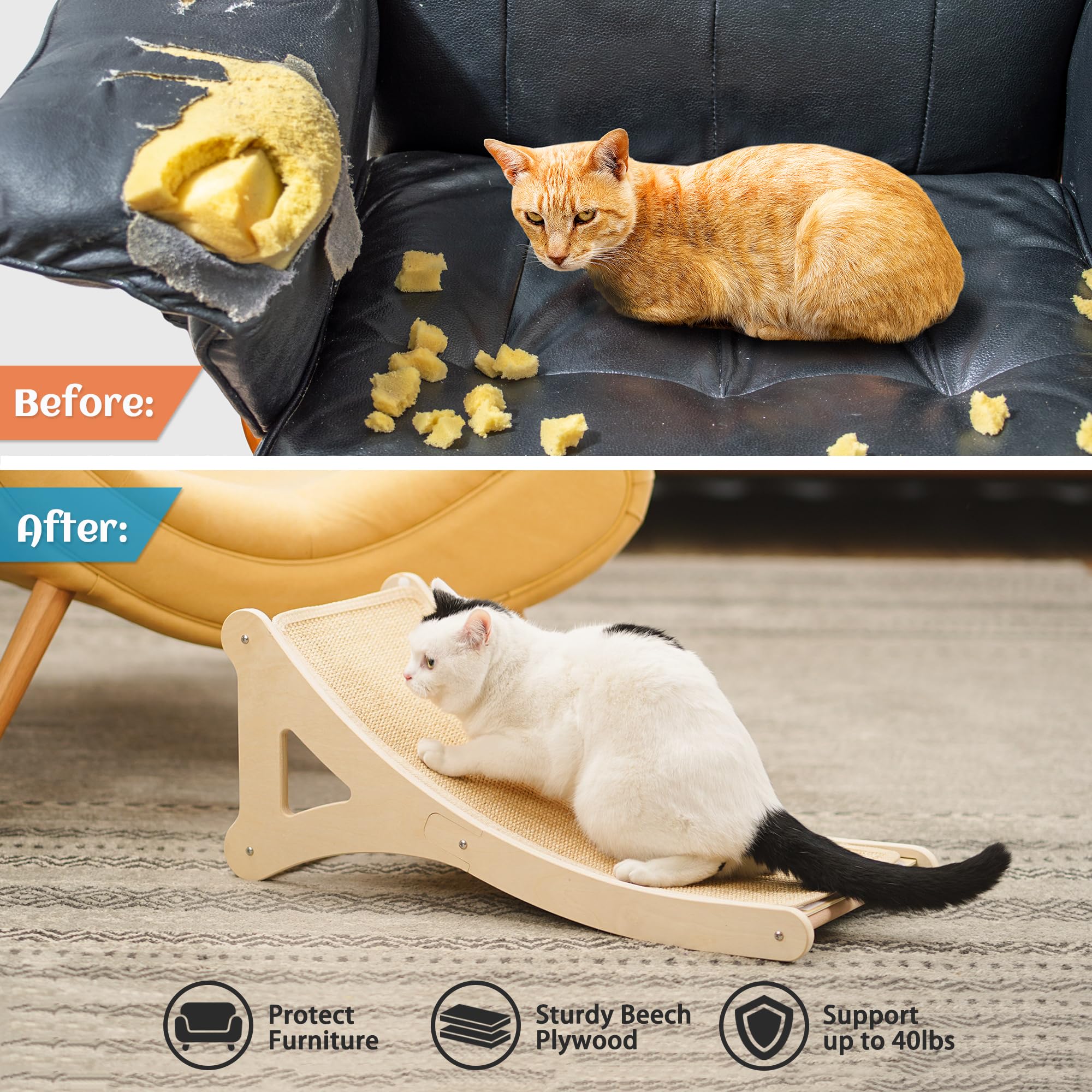 PETKARAY Curved Sisal Cat Scratcher