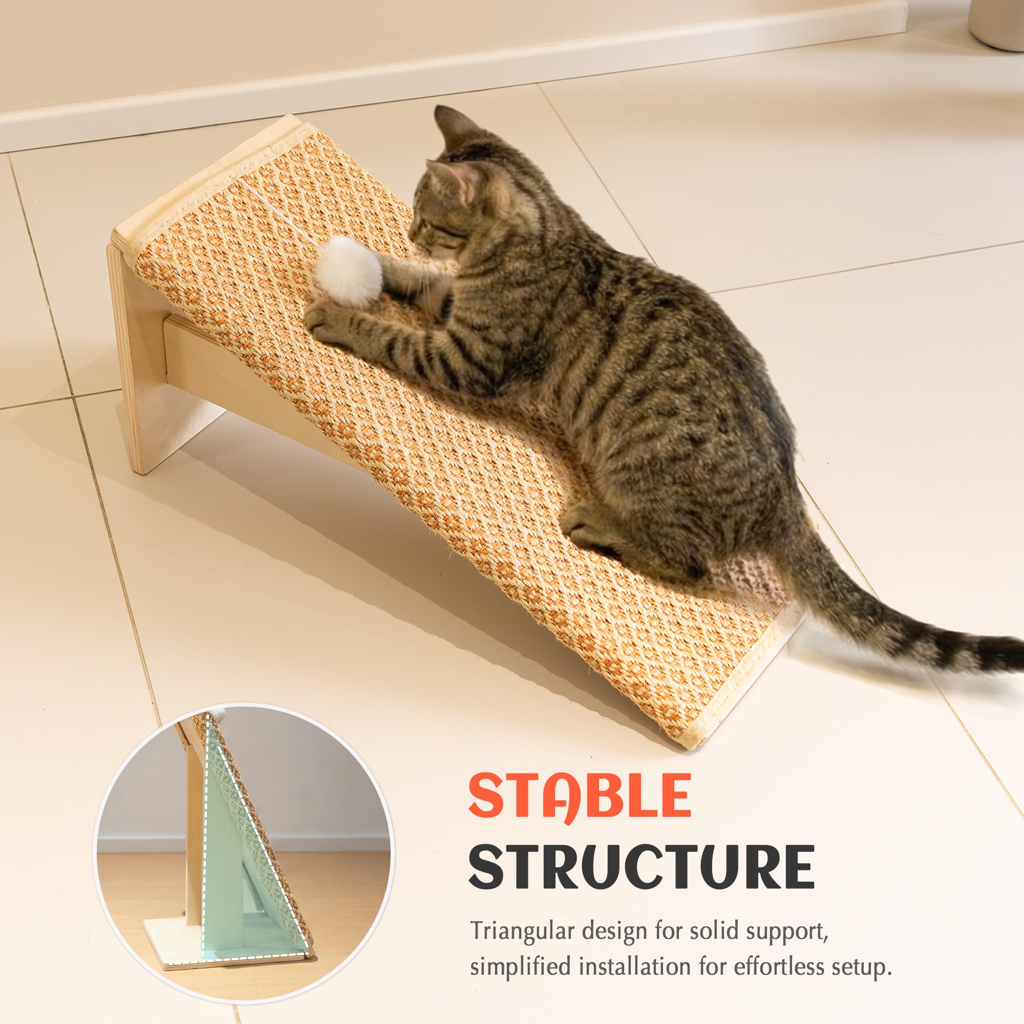 PETKARAY Inclined Sisal Cat Scratcher