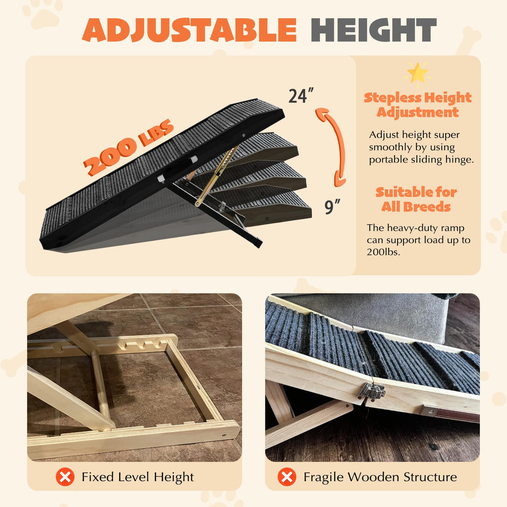 PETKARAY Folding Wooden Dog Ramp
