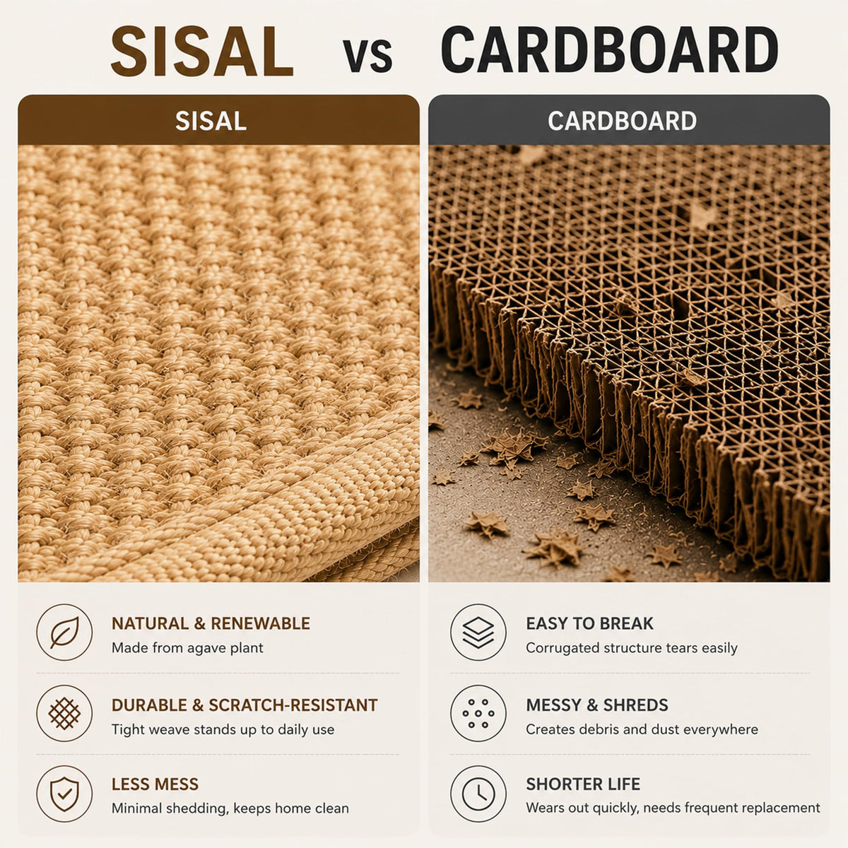 PETKARAY 26" Replacement Scratching Mat, Natural Sisal Pad