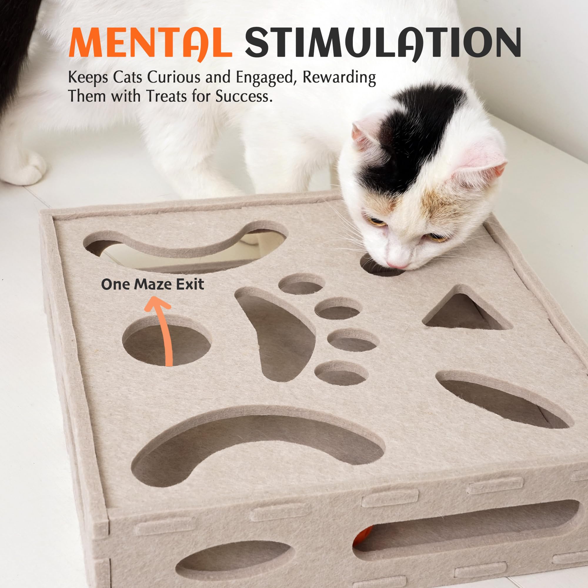 PETKARAY Felt Cat Puzzle Toy Box