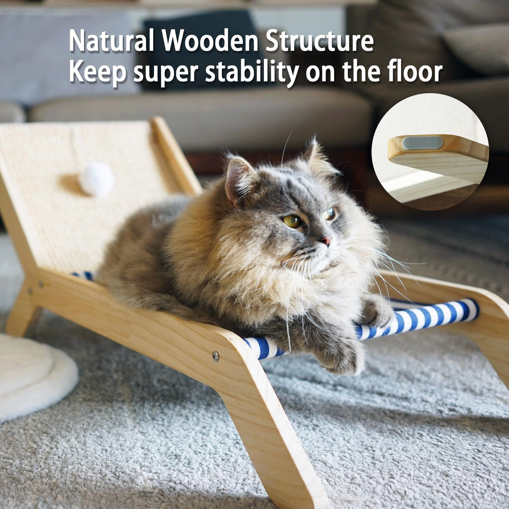 PETKARAY Summer Beach Cat Hammock & Cat Scratching Post