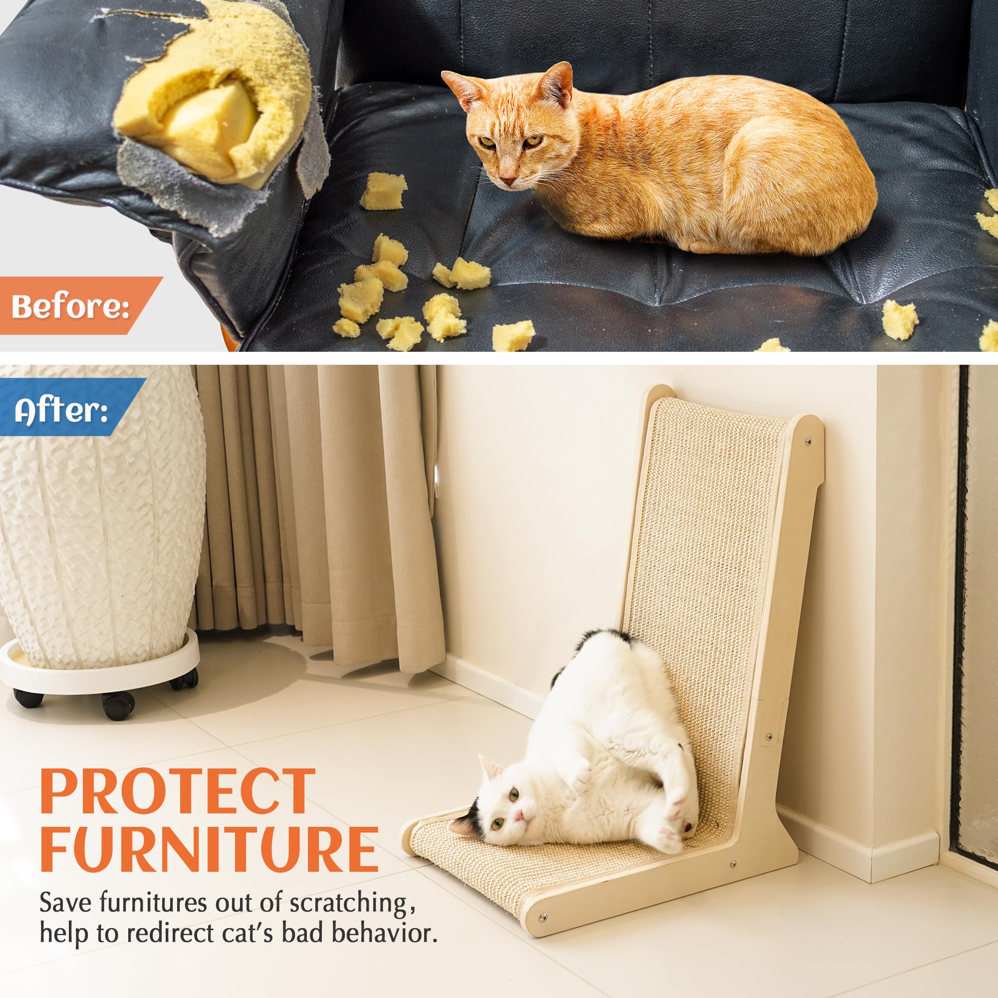 PETKARAY 105° Sisal Cat Scratcher