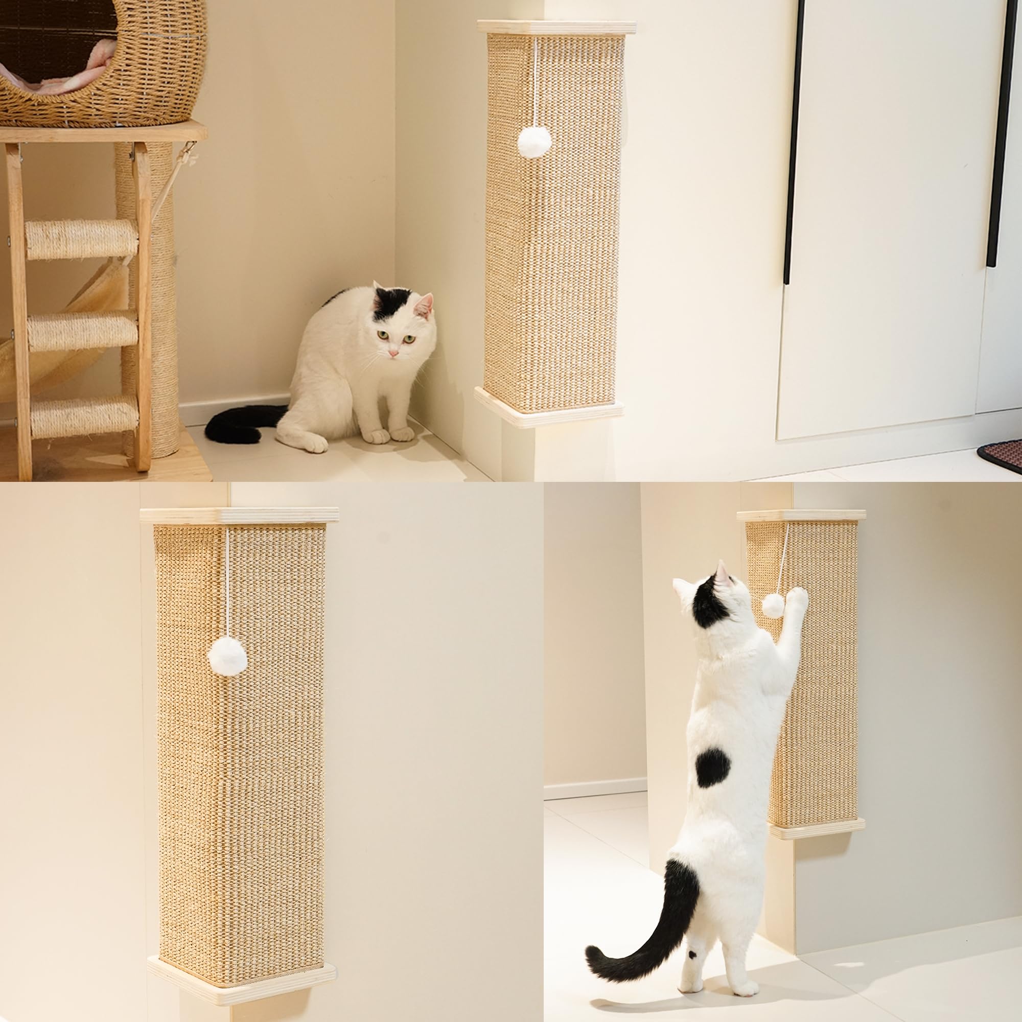 PETKARAY Wall Mounted Sisal Cat Scratcher