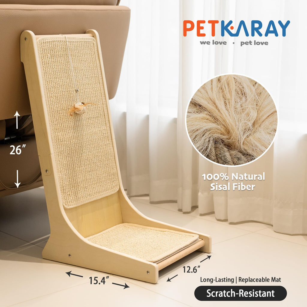 PETKARAY Sisal Cat L Shape Scratching Board 105°