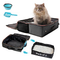 PETKARAY Foldable Travel Litter Box with 2 Replacement Liners